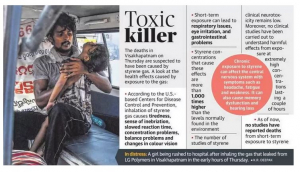 Vizag Gas Leak: What is Styrene Gas? - Civilsdaily