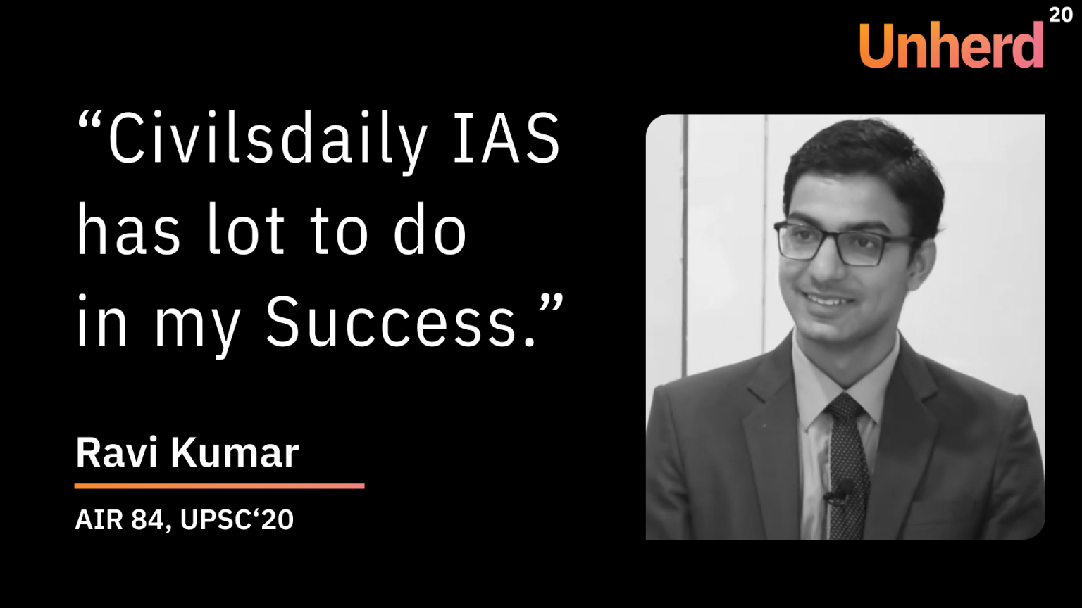 AIR 84 Straight out of College & Cracked UPSC exam in very first attempt Ravi Kumar