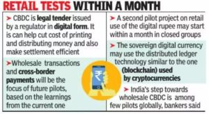 Launching of the Digital Rupee Pilot Project - Civilsdaily
