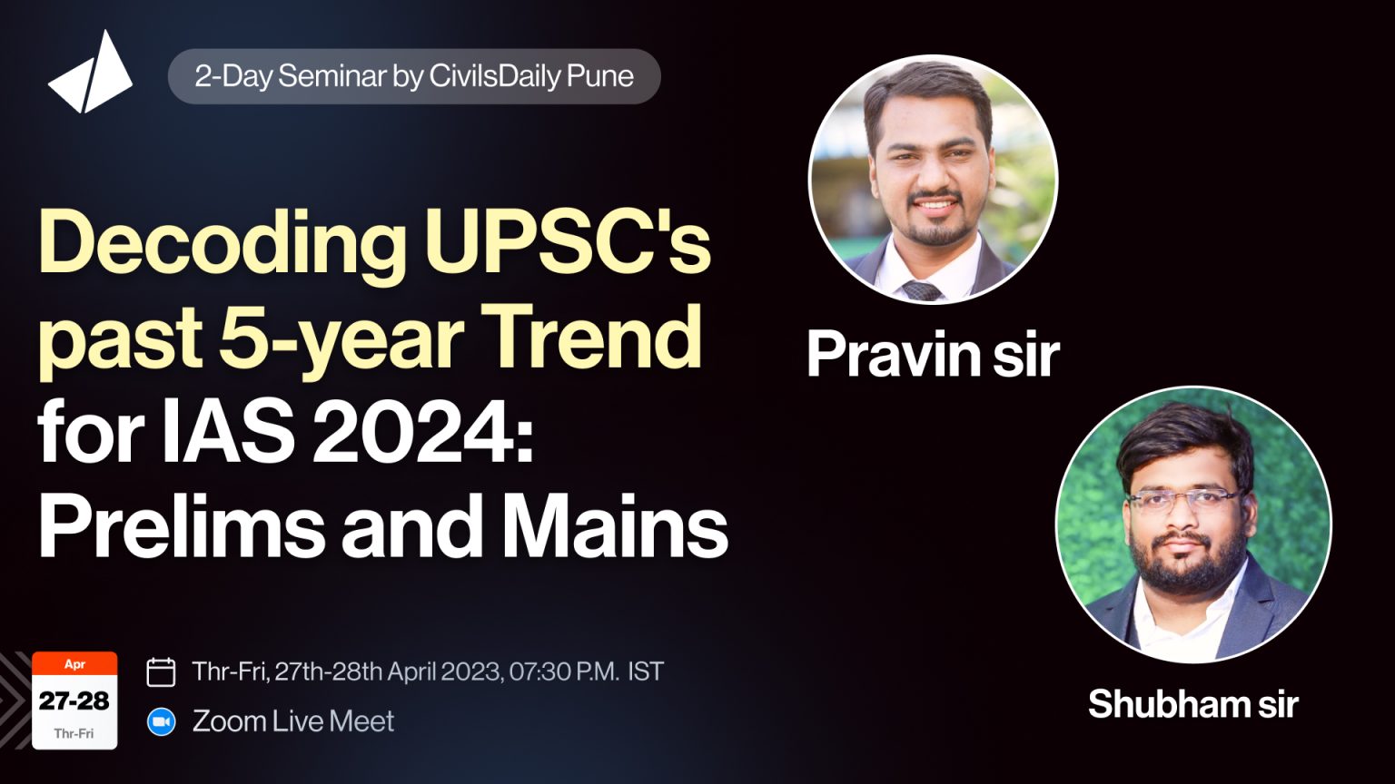 2-Days FREE Webinar/Seminar for UPSC 2024  Decoding past 5-year UPSC 