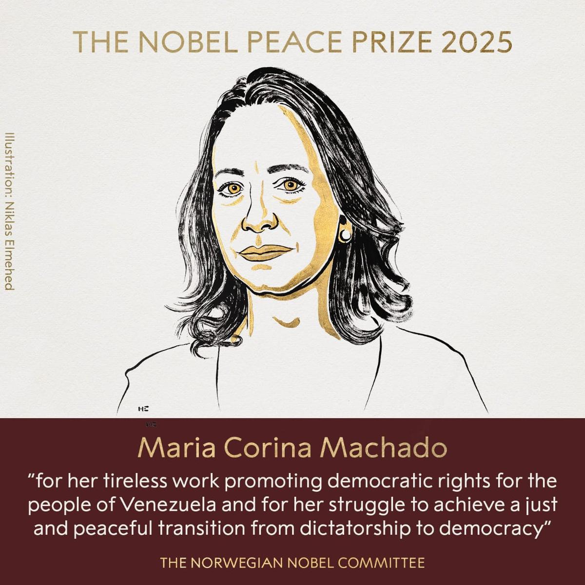 Venezuela’s María Machado wins Nobel Peace Prize, 2025