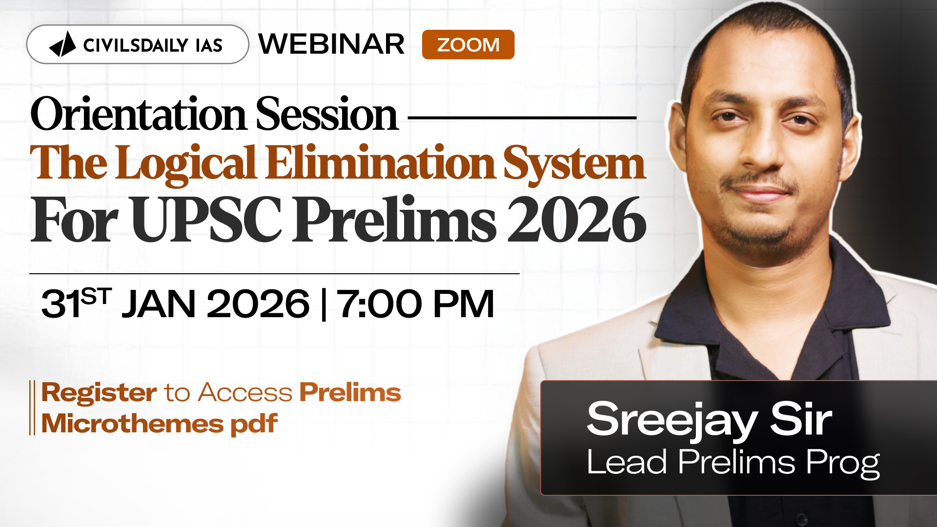 🔴[UPSC Webinar for 2026] By Sreejay Sir, lead Prelims Prog, Civilsdaily ...
