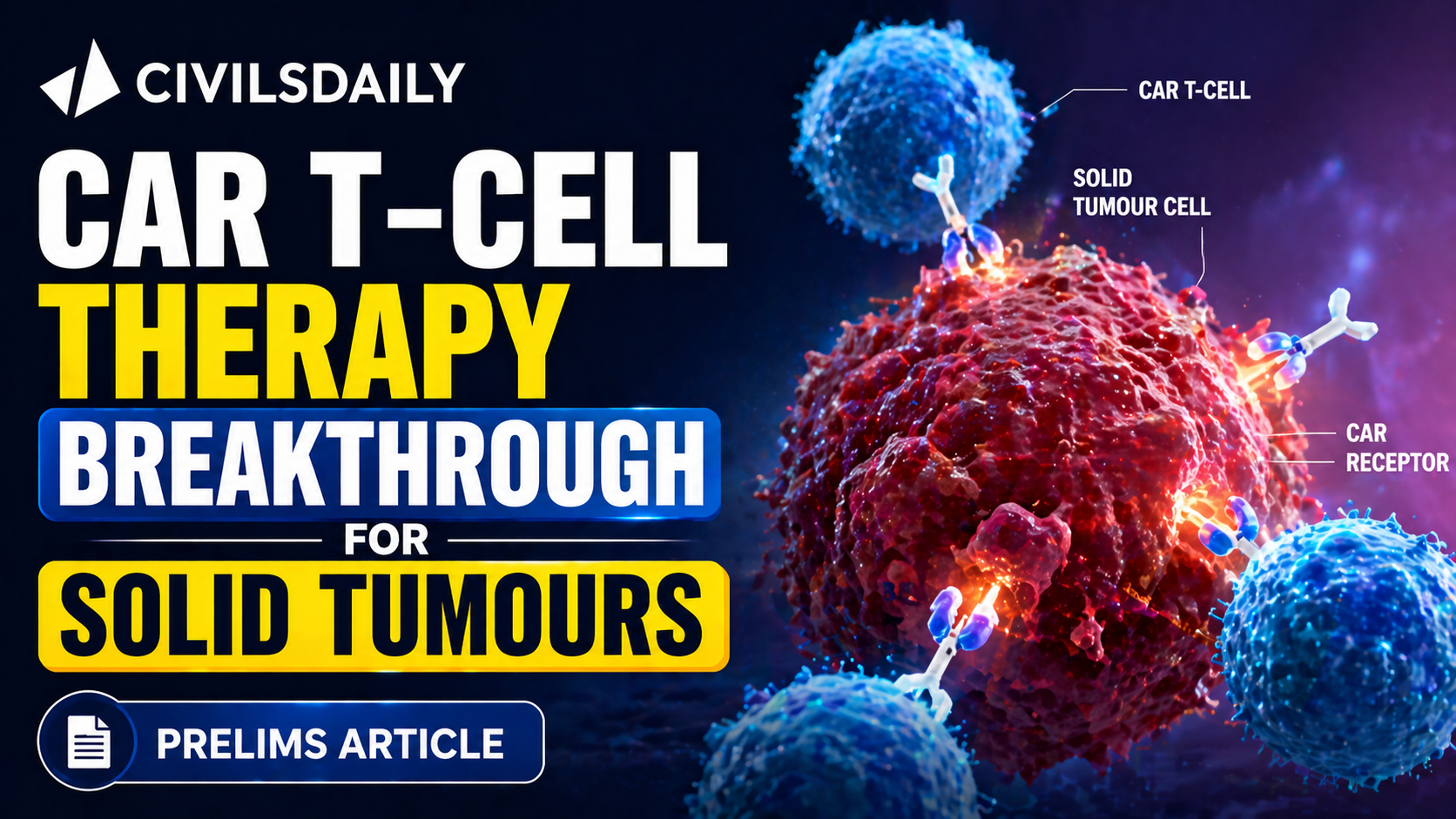 CAR T-Cell Therapy Breakthrough for Solid Tumours - Civilsdaily