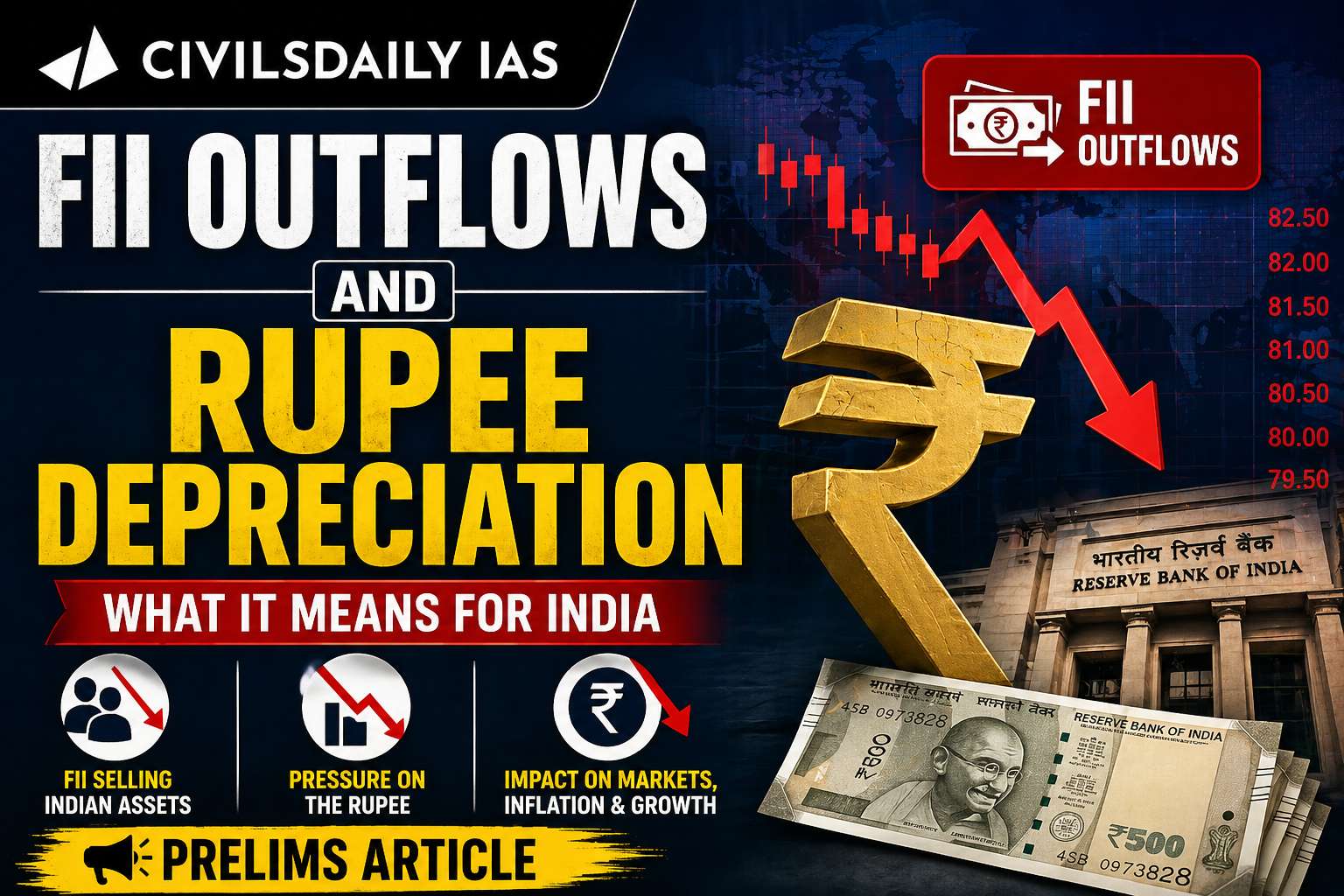 FII Outflows and Rupee Depreciation – Civilsdaily