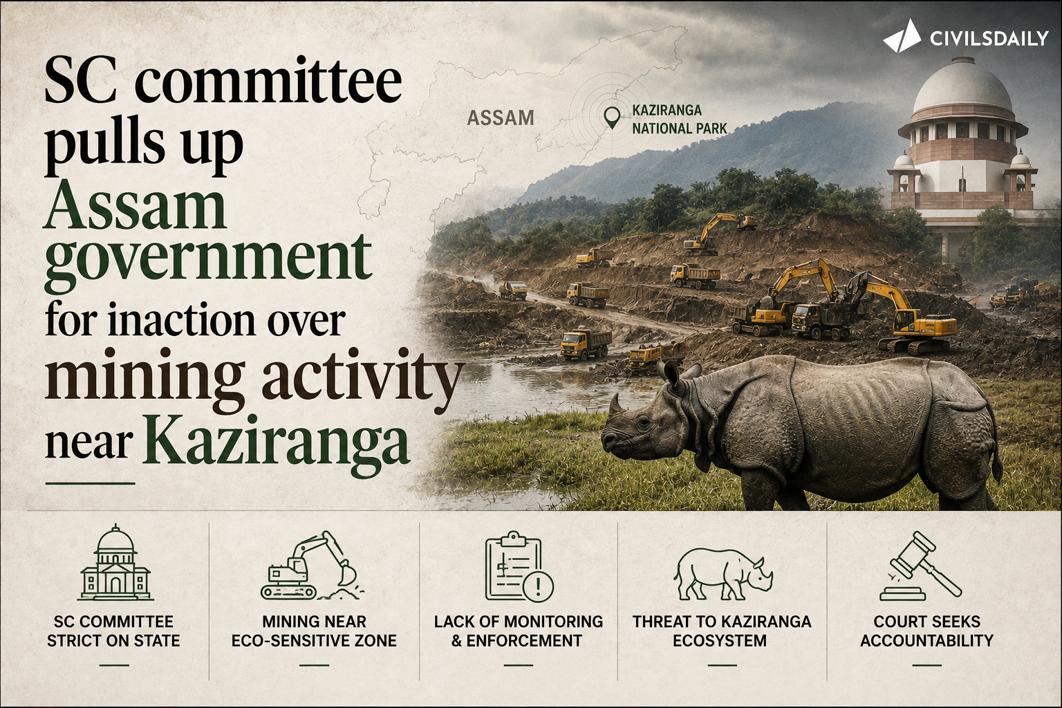 SC committee pulls up Assam government for inaction over mining activity near Kaziranga