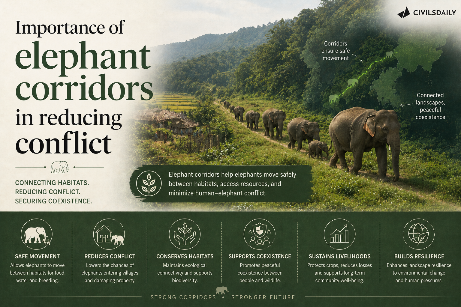 Importance of elephant corridors in reducing conflict