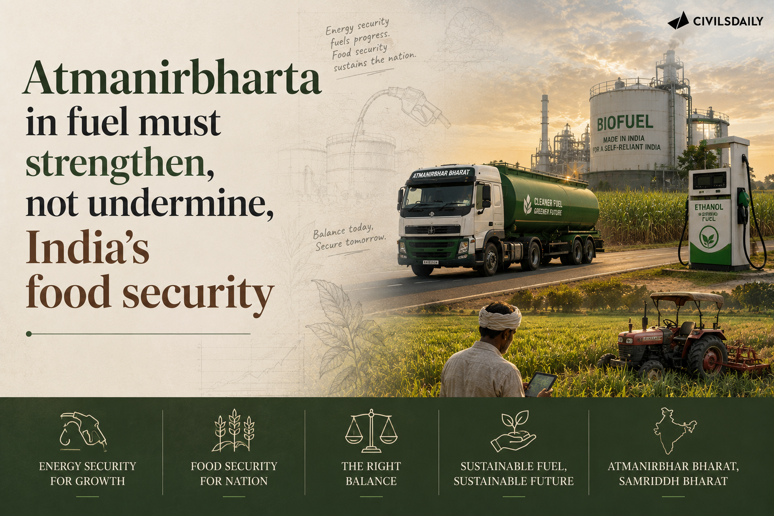 Atmanirbharta in fuel must strengthen, not undermine, India’s food security