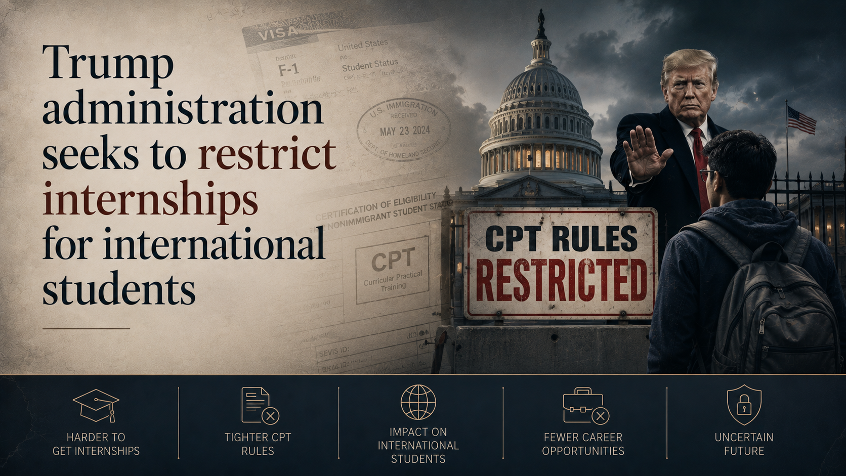 Trump administration seeks to restrict internships for international students (CPT rules)Trump administration seeks to restrict internships for international students (CPT rules)