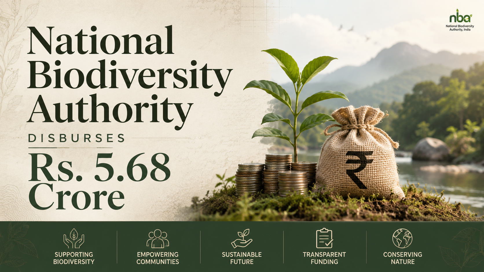 National Biodiversity Authority disburses Rs. 5.68 Crore in Access and Benefit Sharing funds