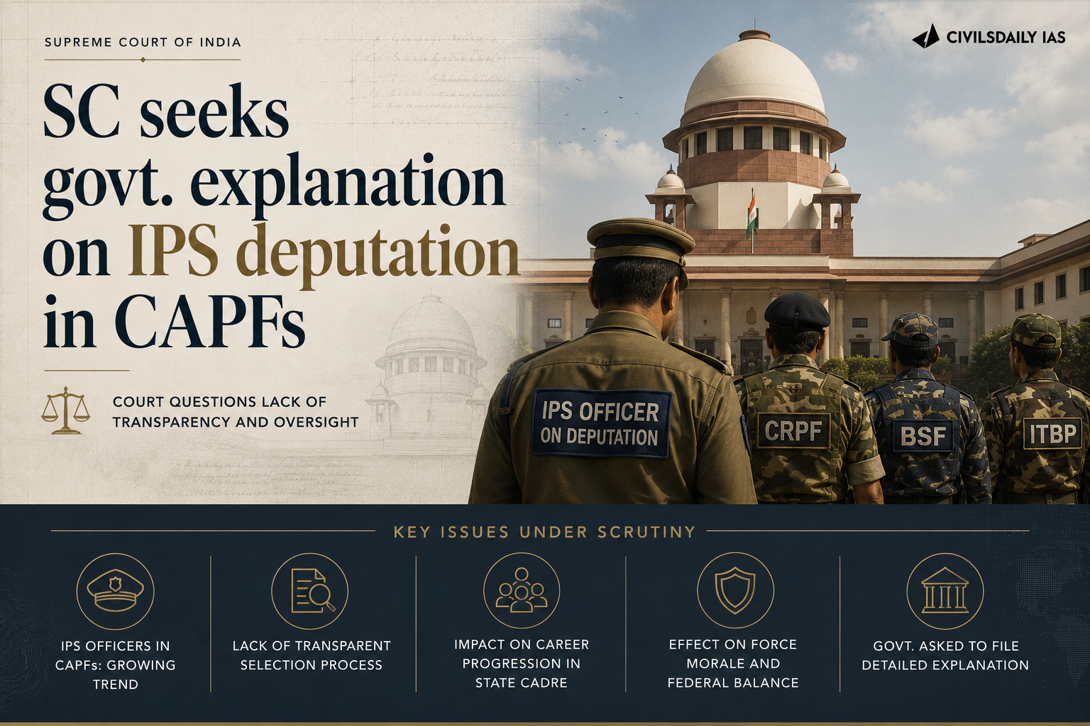 SC seeks govt. explanation on IPS deputation in CAPFs