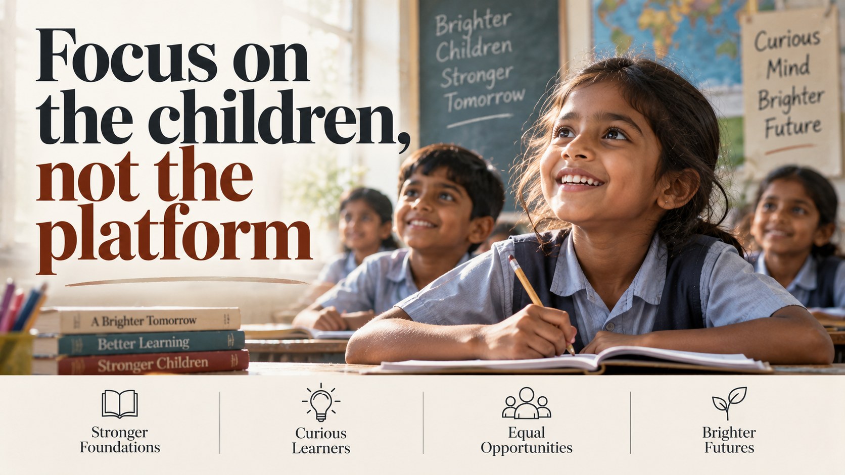 Focus on the children, not the platform