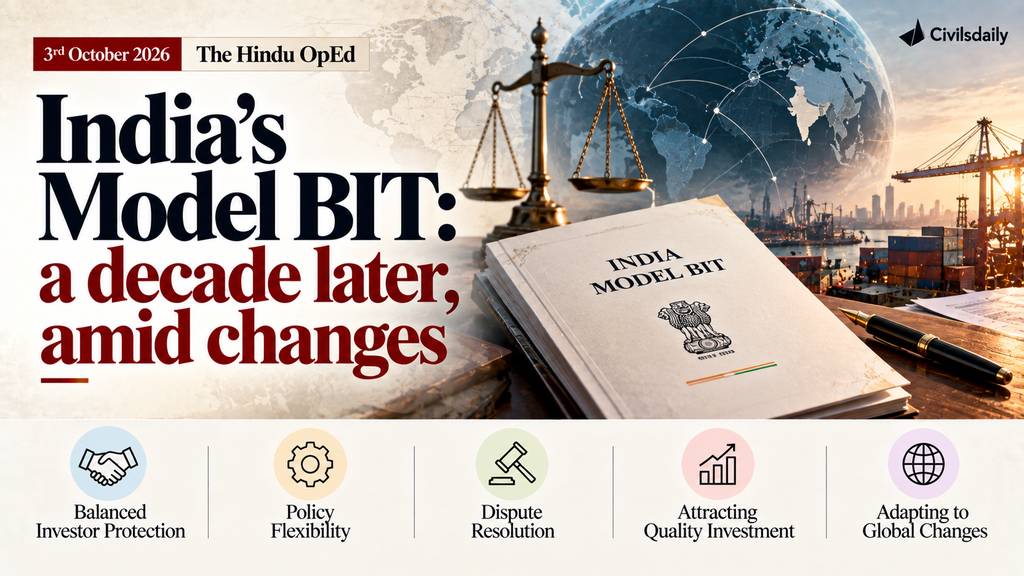 [3rd October 2026] The Hindu OpED: India’s Model BIT: a decade later, amid changes