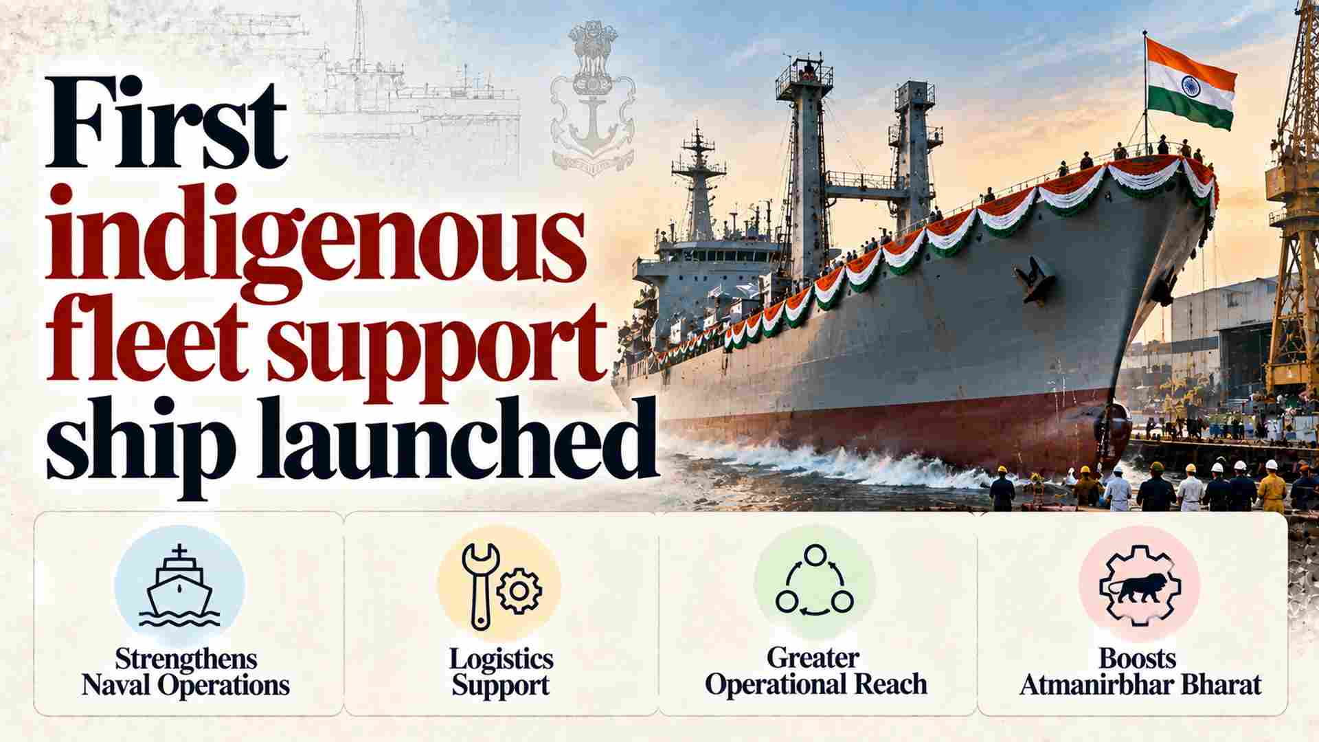 First indigenous fleet support ship launched